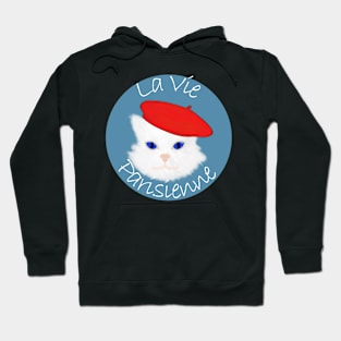 White Cat With Beret Hoodie